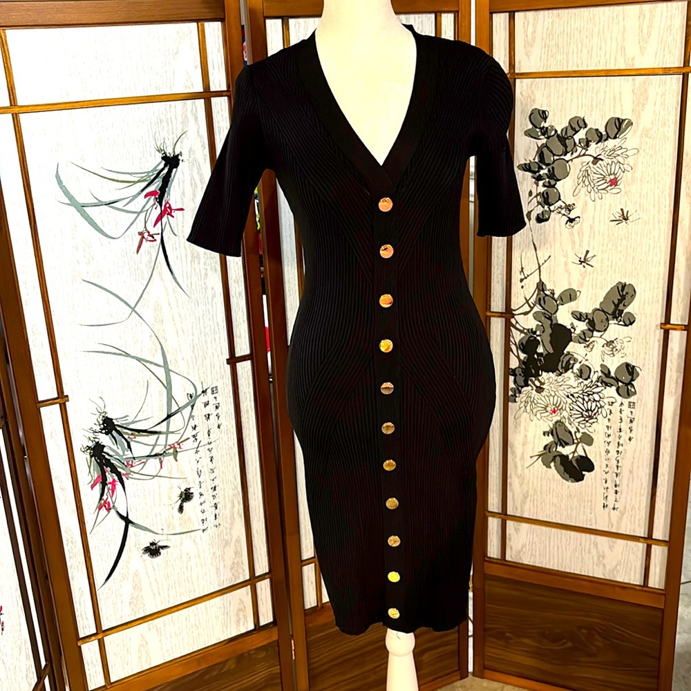 Guess ribbed bodycon midi dress